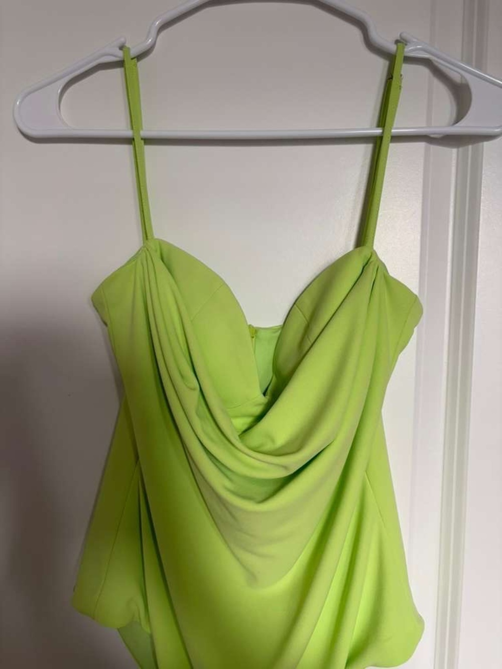 Lime Green Draped Cowl Neck Body